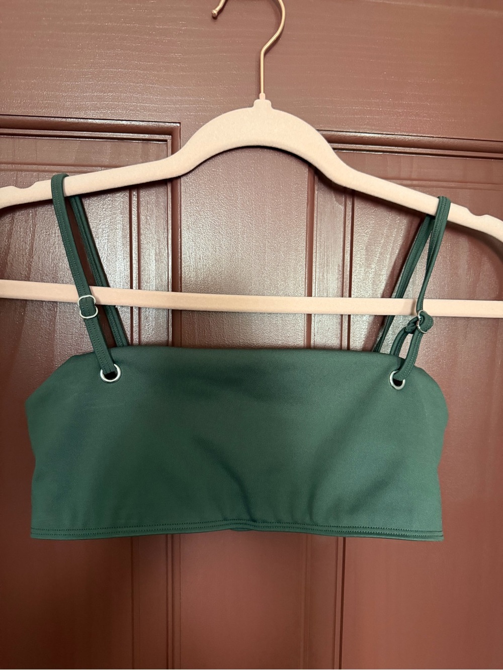 ALO Yoga Dark Green Double-Strap Crop Camisole